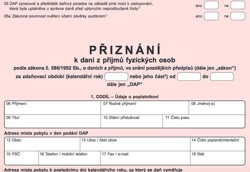 Daňové přiznání